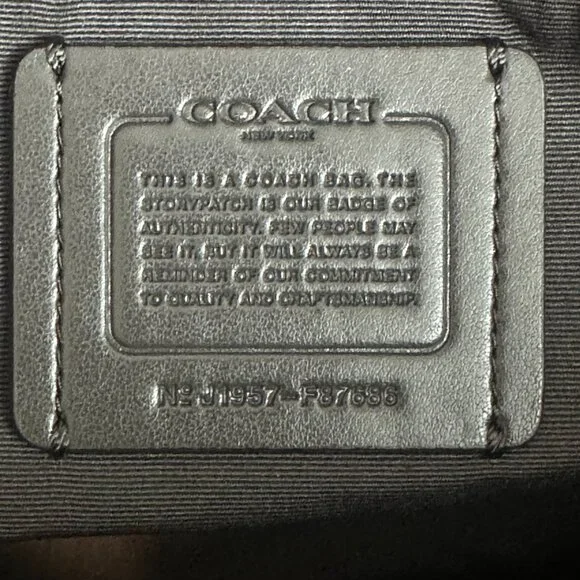 COACH Metallic Leather Prairie Satchel Platinum 87686 Convertible Crossbody $328 - Picture 11 of 12